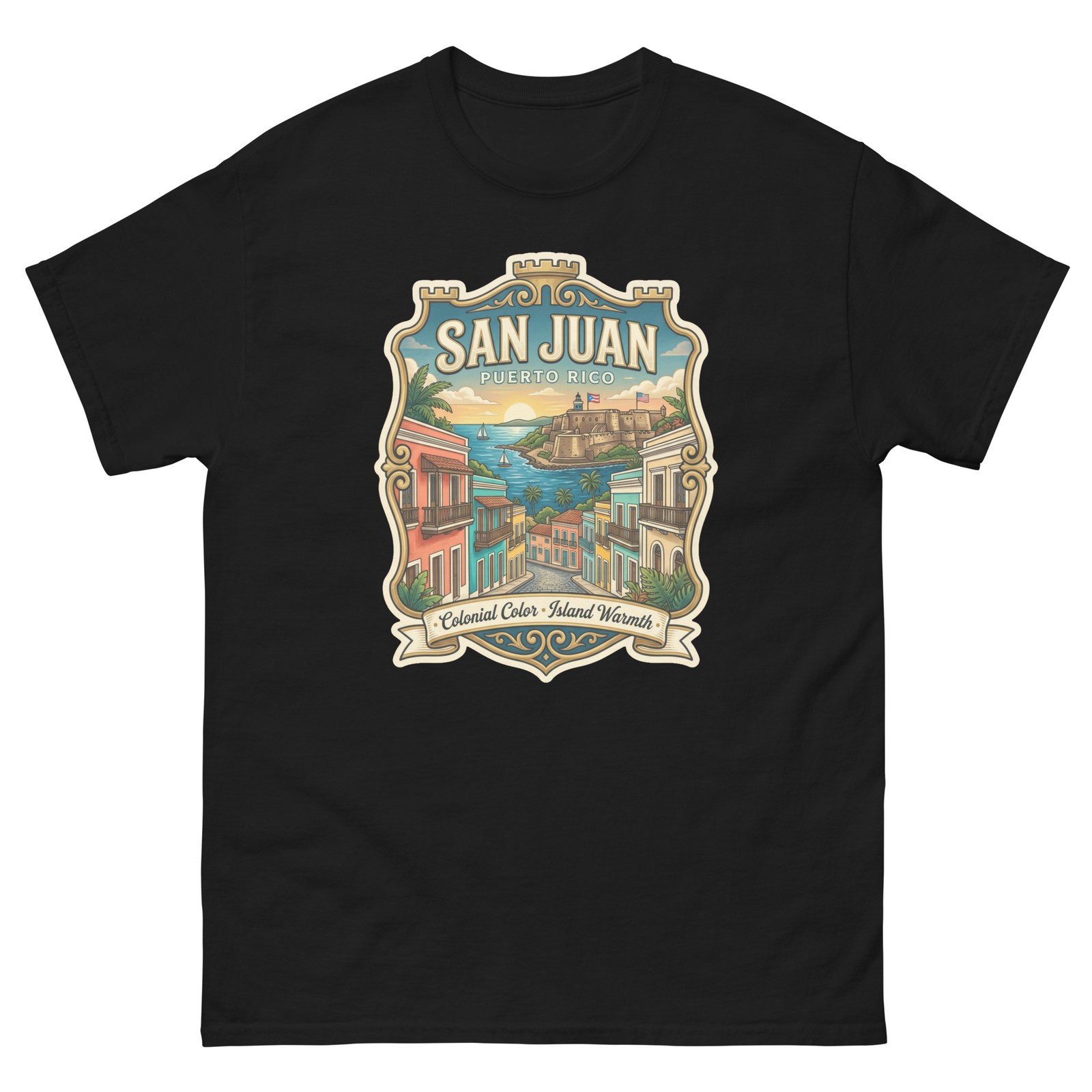 San Juan Puerto Rico Colonial Graphic T-Shirt Unisex Travel Tee