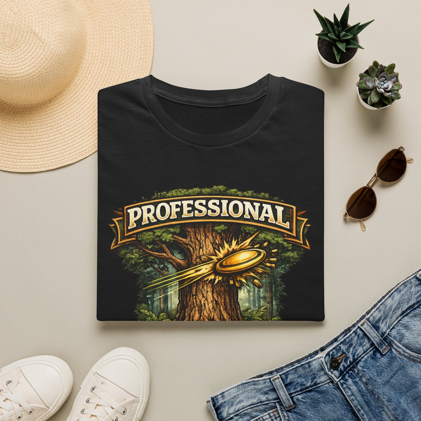 Professional Tree Magnet T-Shirt | Disc Golf Disc Catching Graphic