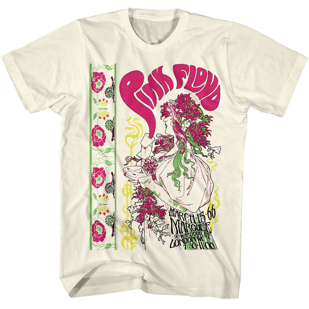 Pink Floyd March 15 1966 Marquee Lodon WI Men’s T Shirt Psychedelic Music Merch