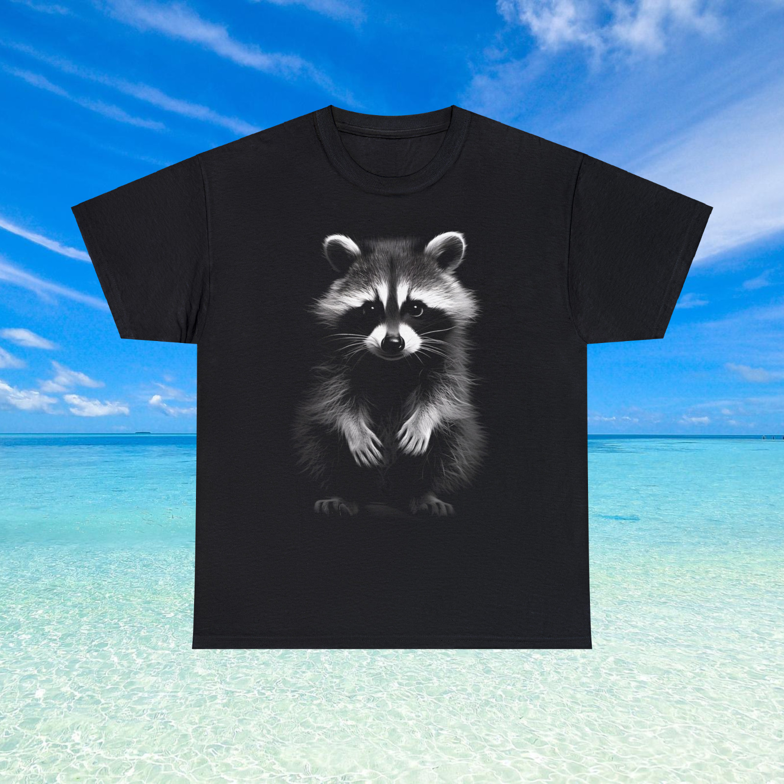 New Cute Raccoon Funny Animal T-Shirt for Gift Sizes S M L XL 2XL 3XL 4XL 5XL