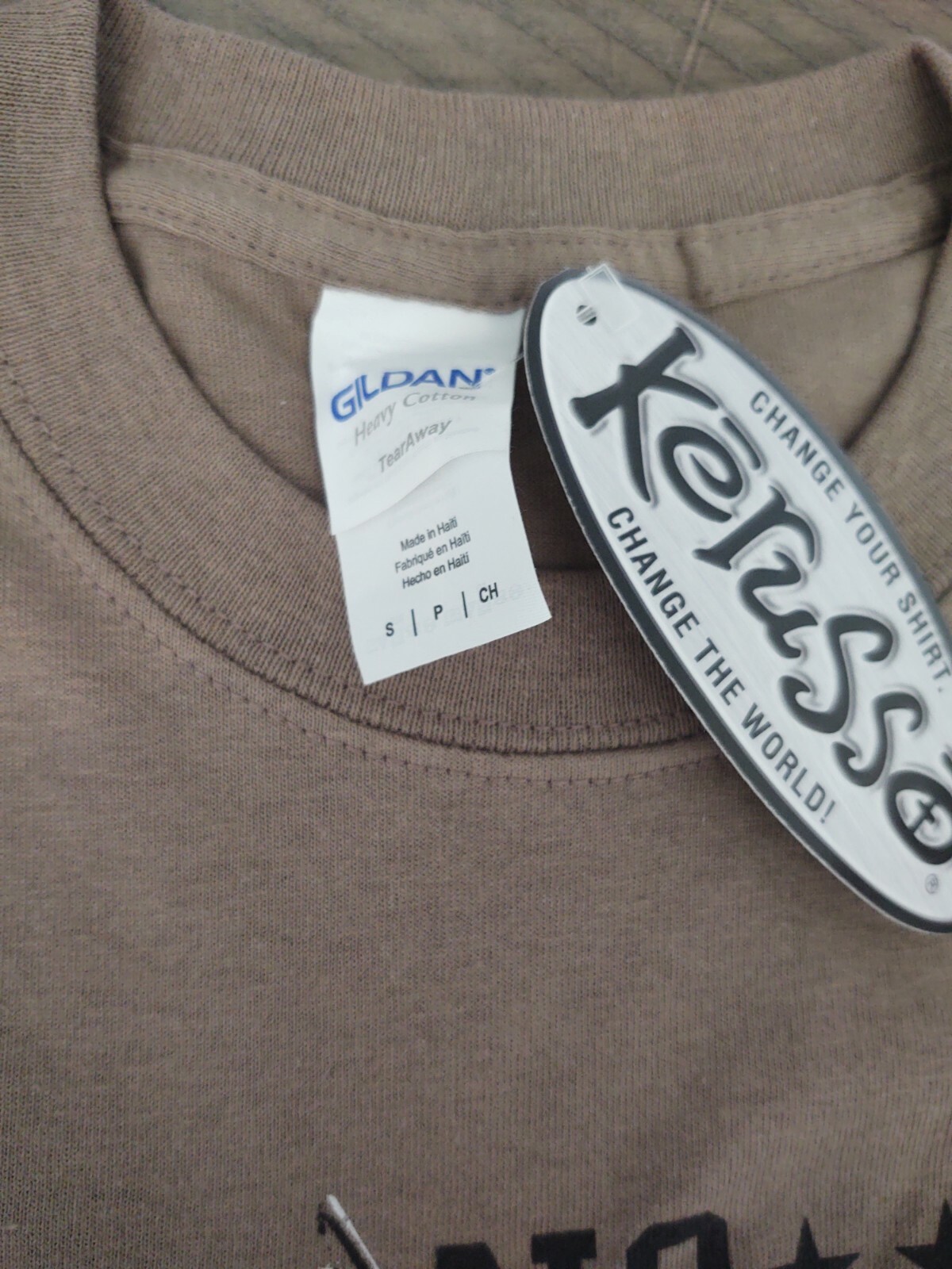 Kerusso No Victory without Sacrifice Roosevelt Gildan Heavy Cotton Tee Brown NEW