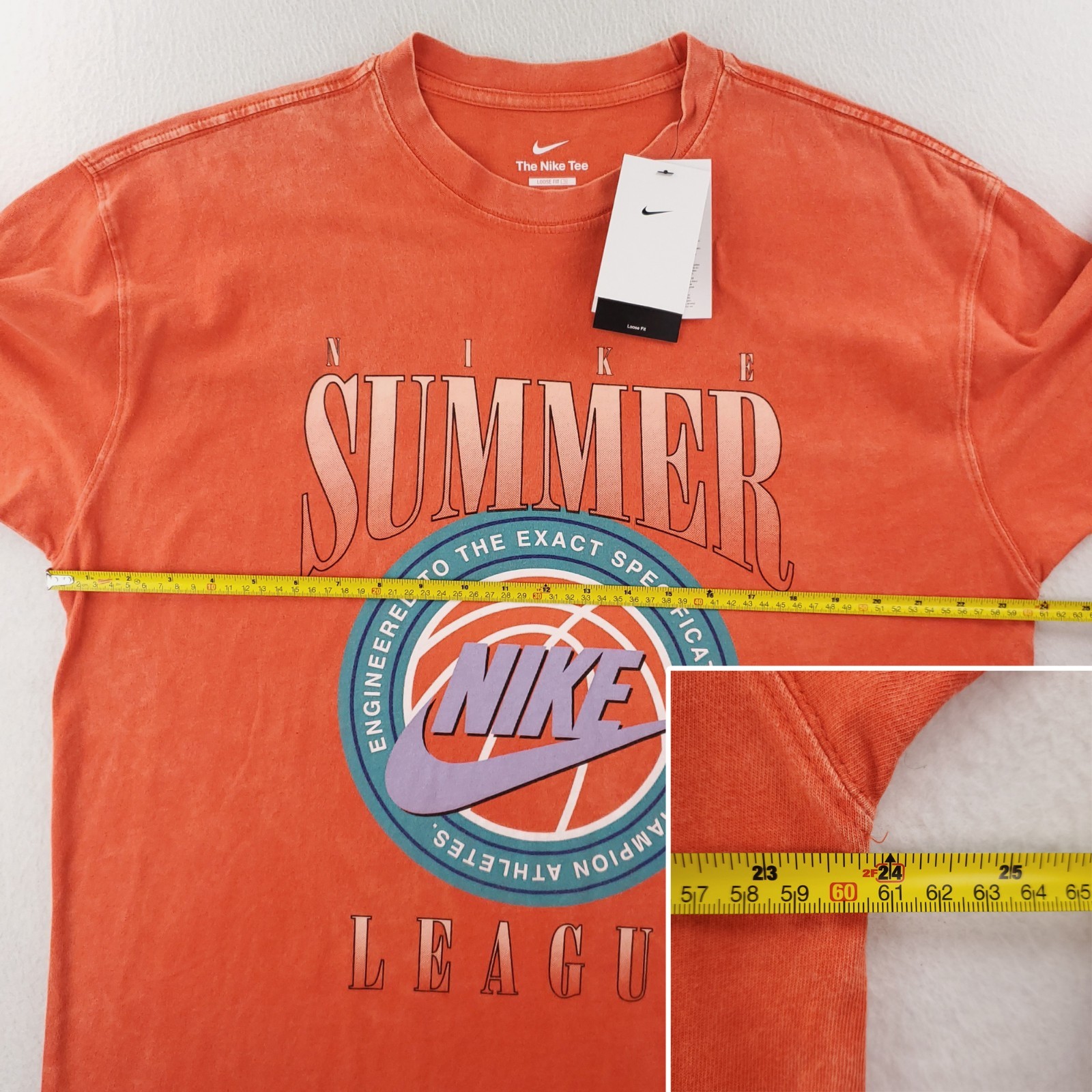 Nike Tee Max90 Summer League Basketball T-shirt Sunfade Wash Large Loose NWT