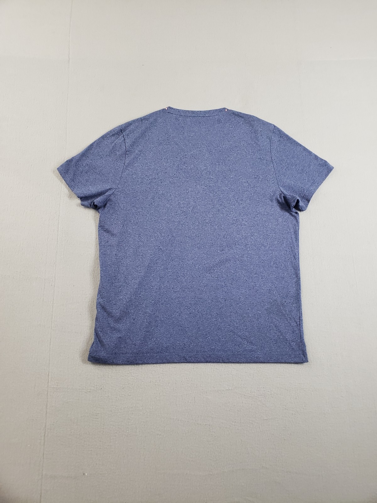 Alfani Men T Shirt L Blue Textured Henley Short Sleeve Stretch Summer Casual