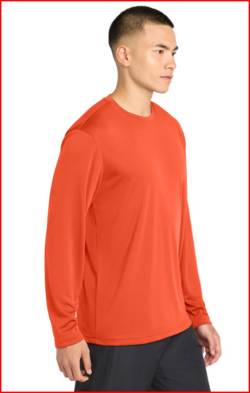 New Sport-Tek® Long Sleeve PosiCharge® Competitor™ Tee Neon Orange Large