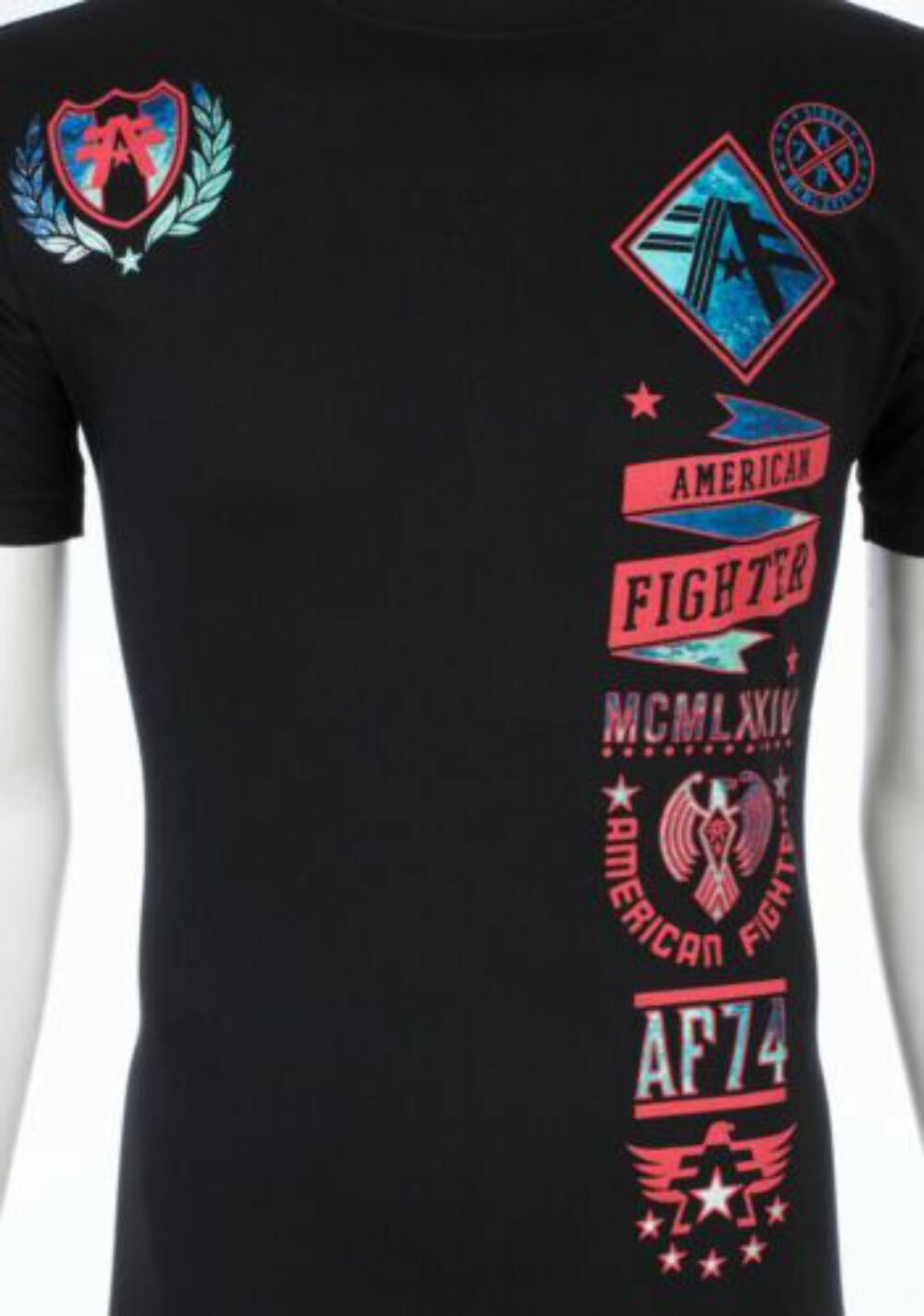 AMERICAN FIGHTER Men’s T-Shirt LANDER Biker Black Athletic MMA S-4XL