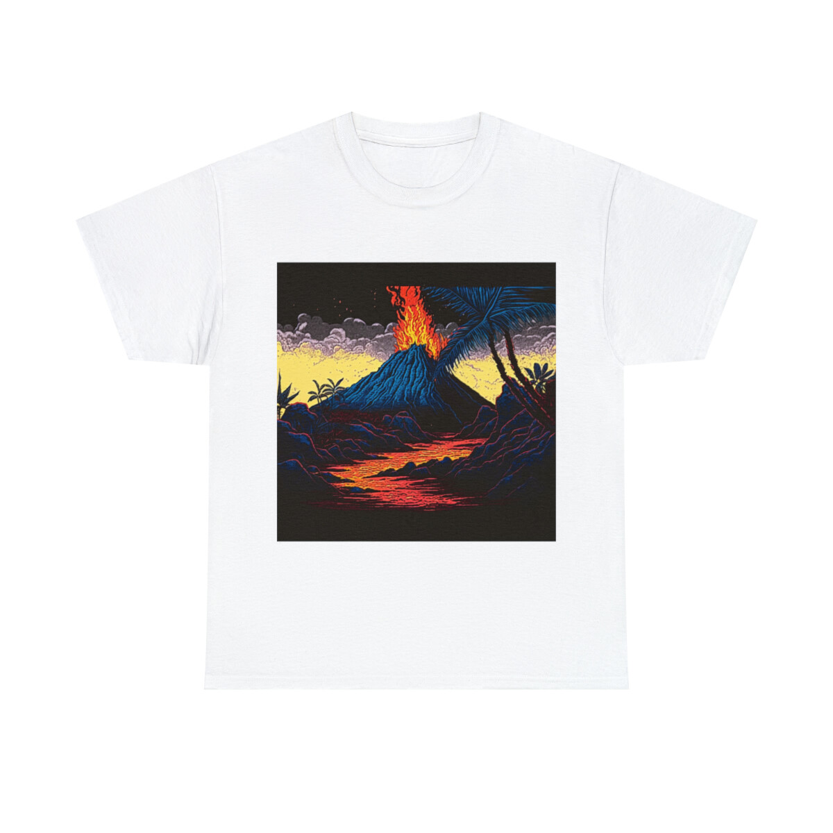 Vintage Style Volcano T Shirt Unisex Adult Hawaii Summer Retro Nature Tee Lava