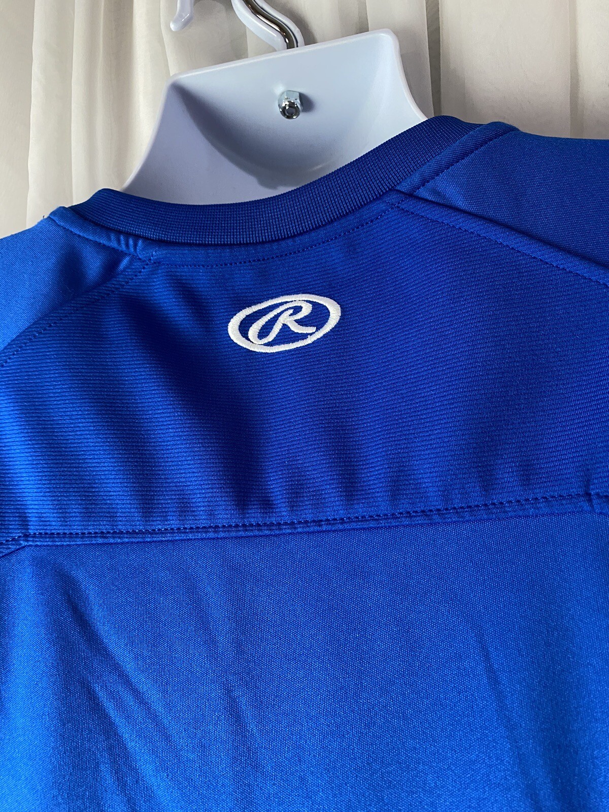 Rawlings Thunder Mens Size XL Baseball Warmup Shirt Thick Blue Long Sleeve
