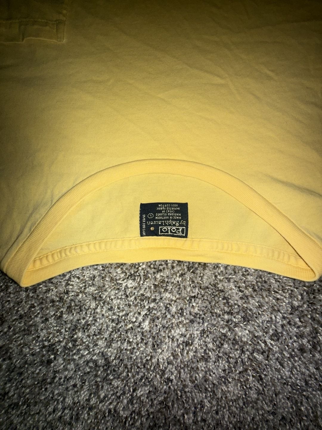 Vintage Single Stitch Polo Ralph Lauren Men’s Yellow Pocket T-Shirt