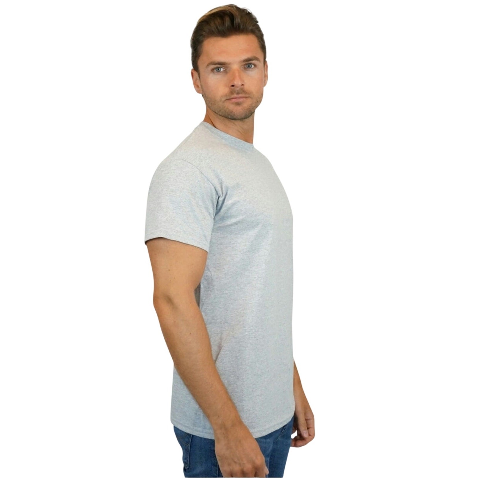 Gildan G500 Adult 5000 Heavy Cotton T-Shirt Unisex Sz M Sport Grey (3 PK) New