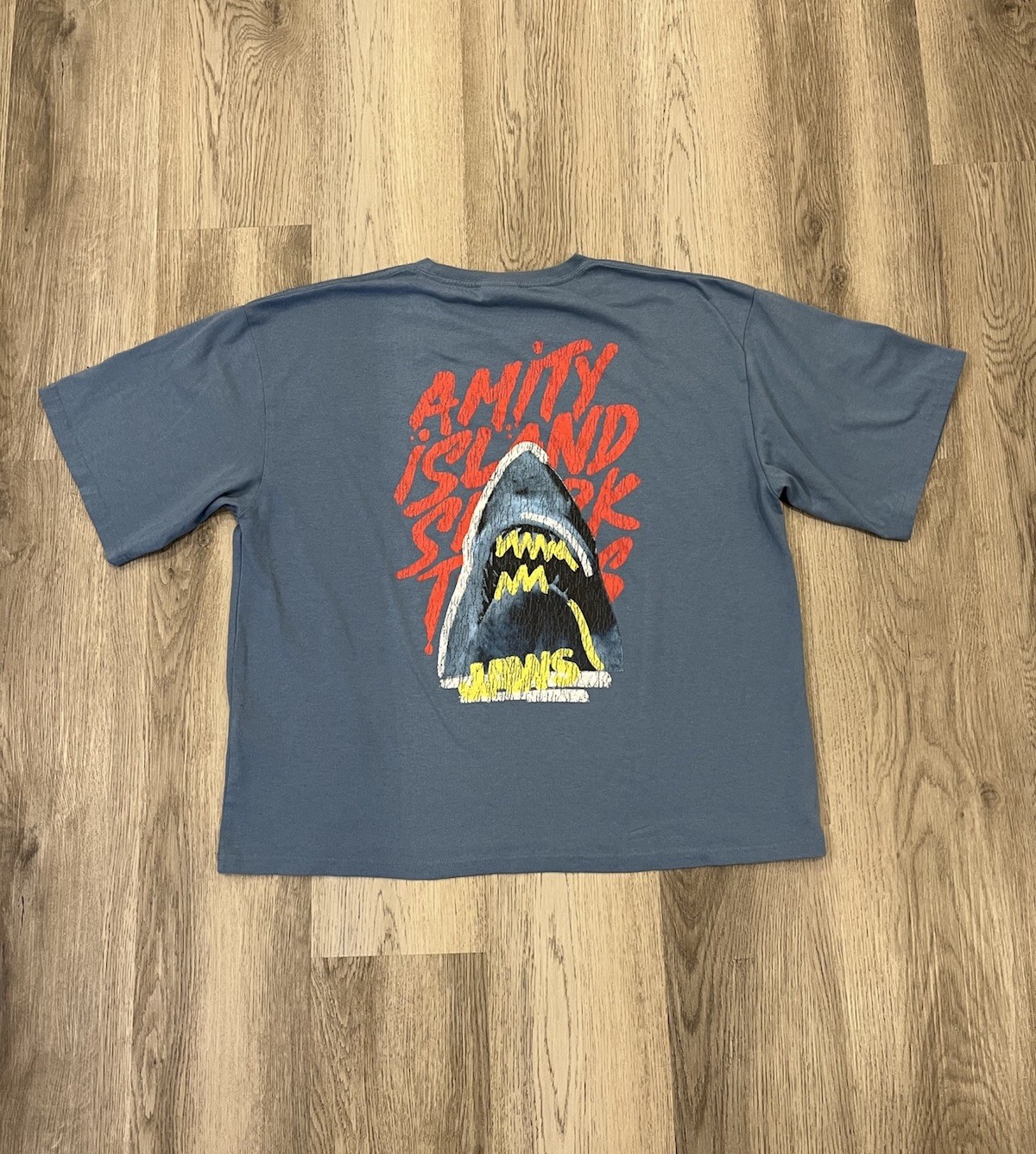 Universal Studios Japan Jaws Unisex XL Kanji T-Shirts Blue Japanese design