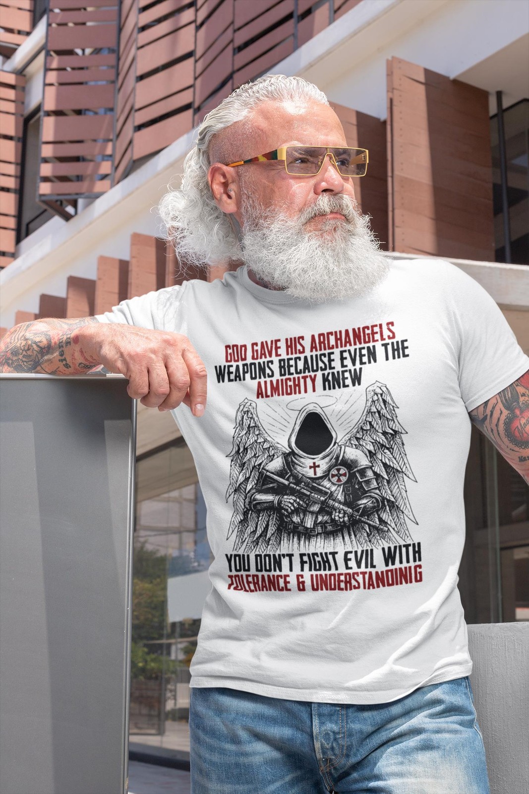 Archangel Warrior T-Shirt • Christian Graphic Tee • 2nd Amendment Gun Rights