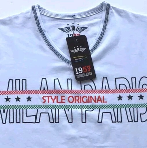 . Men’s 1957 Cotton T Shirt,Italian Style,Slim Fit,Stretch S M XL….D2.