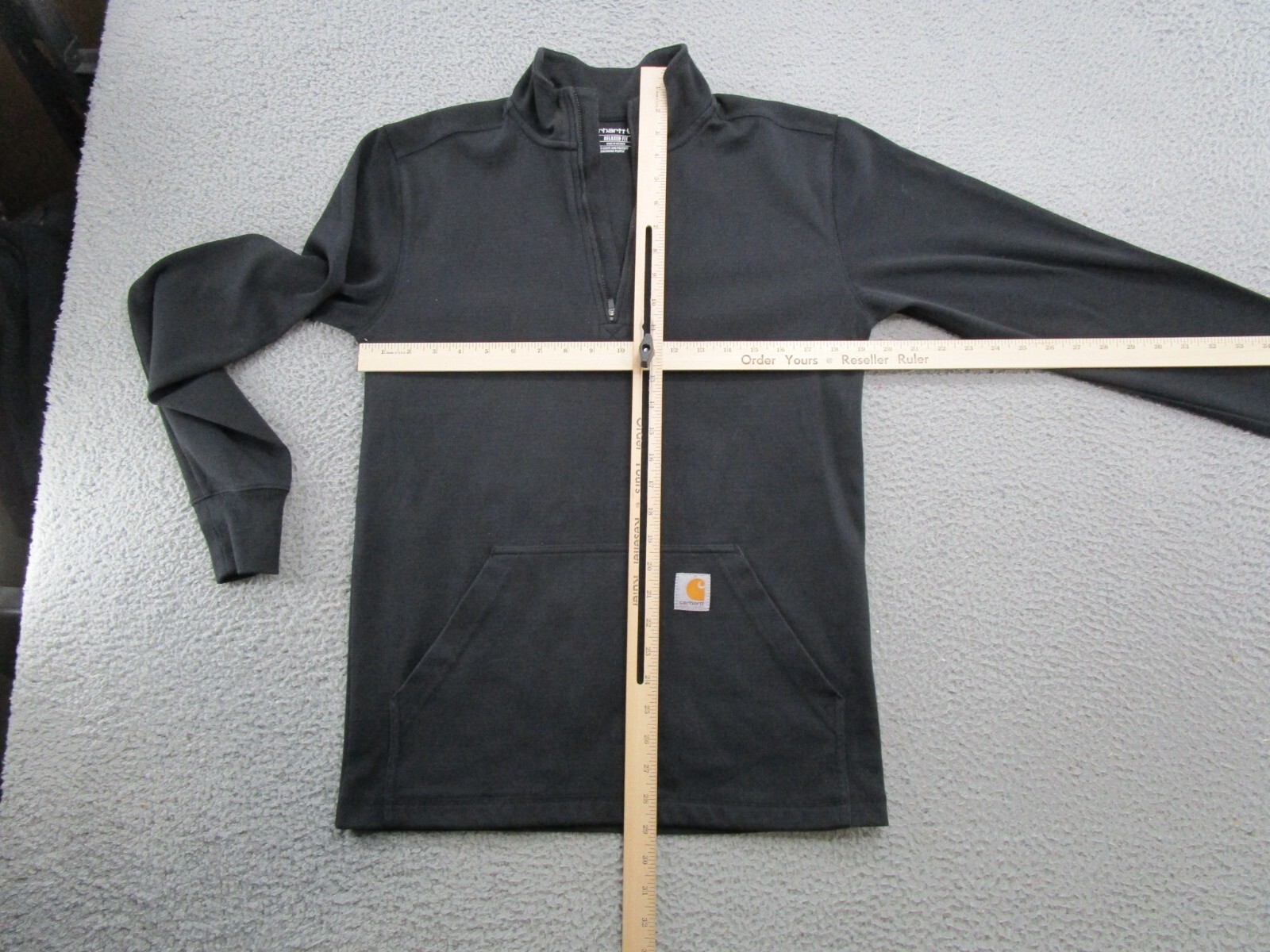 Carhartt Heavyweight Half-Zip Long Sleeve Thermal Shirt Men’s S Relaxed Black