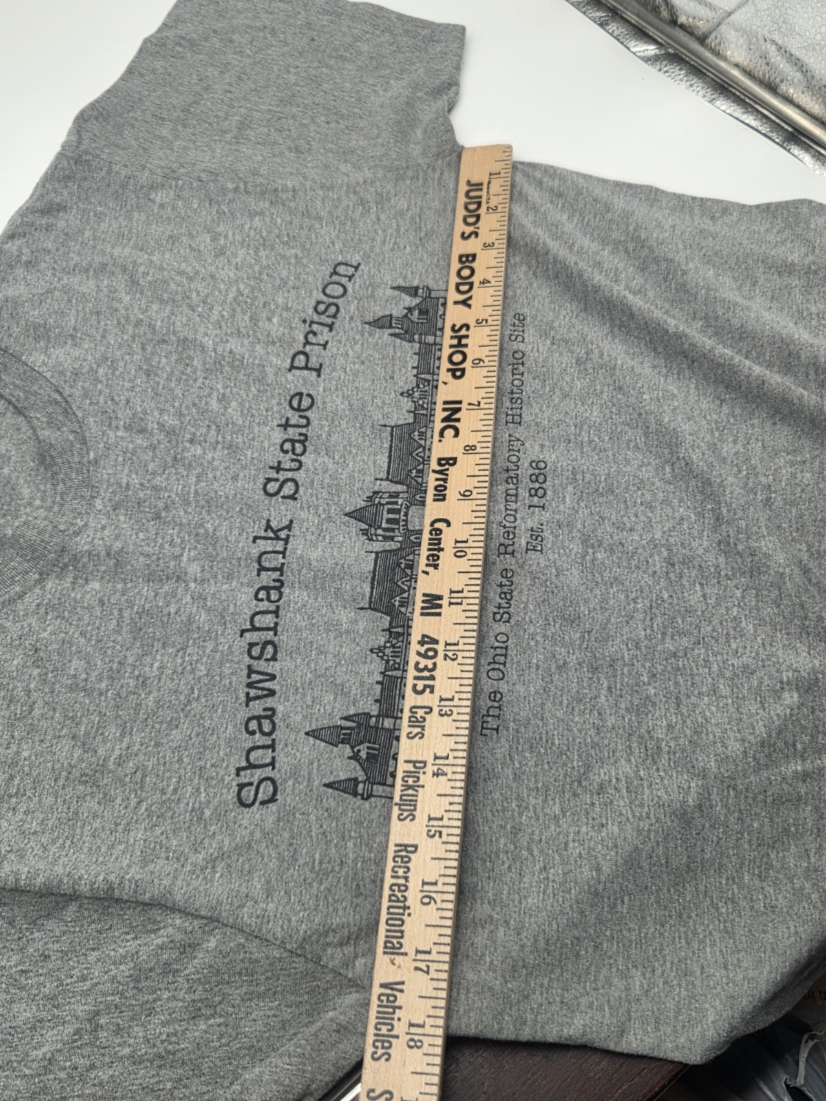 Shawshank State Prison Shirt Double Sided Movie Quote Size Medium Gray