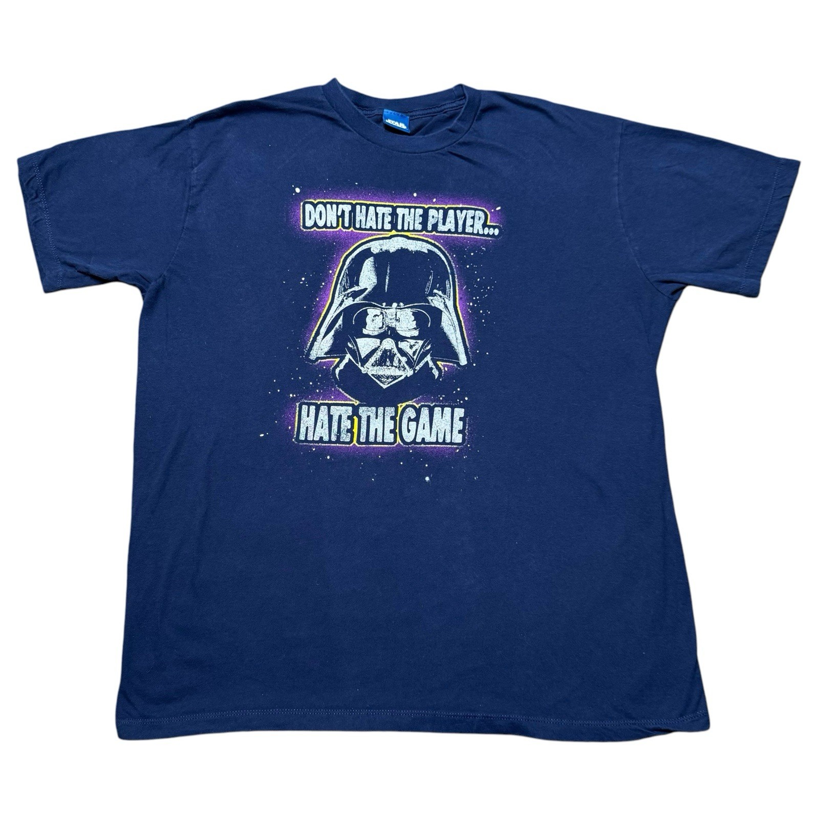 Star Wars Darth Vader Don’t Hate the Player Gag Graphic T Shirt XL Navy Blue