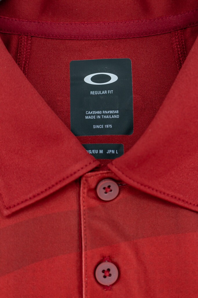 Oakley Men’s Graphic Polo Golf Non Iron SS Red T Shirt Size M