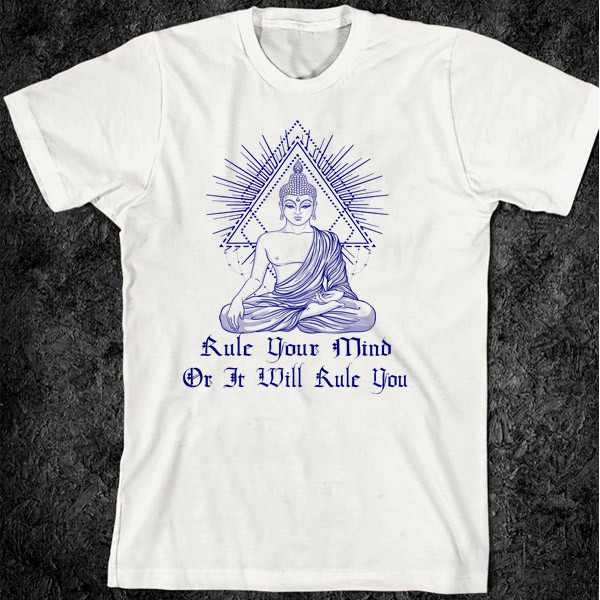 Buddhist Yoga T-Shirt Hindu OM Aum Meditation Harmony Zen India Chakra new tee