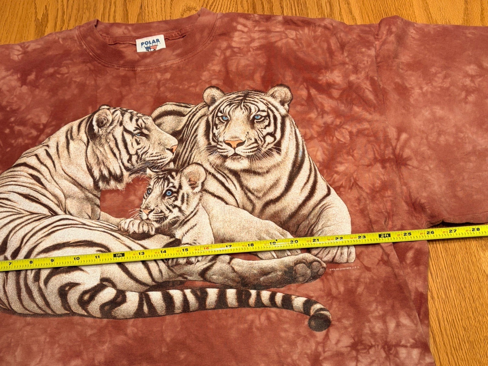 VTG White Tiger Blue Eye Polar Graphics USA Shirt Mens XXL Wildlife Nature 90’s