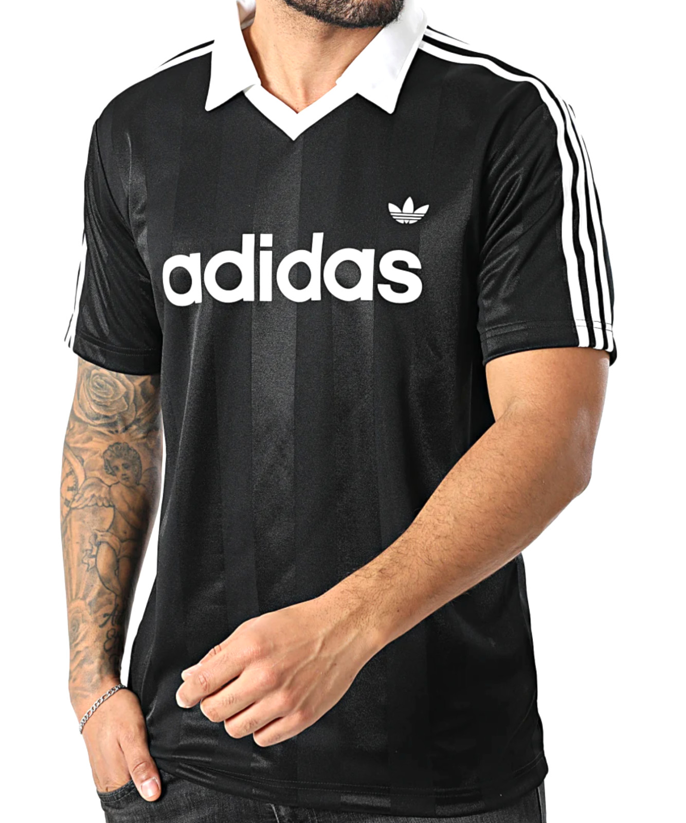 NEW MEN’S ADIDAS ORIGINALS TREFOIL POLY COLLAR TEE SHIRT ~SIZE LARGE #KE358
