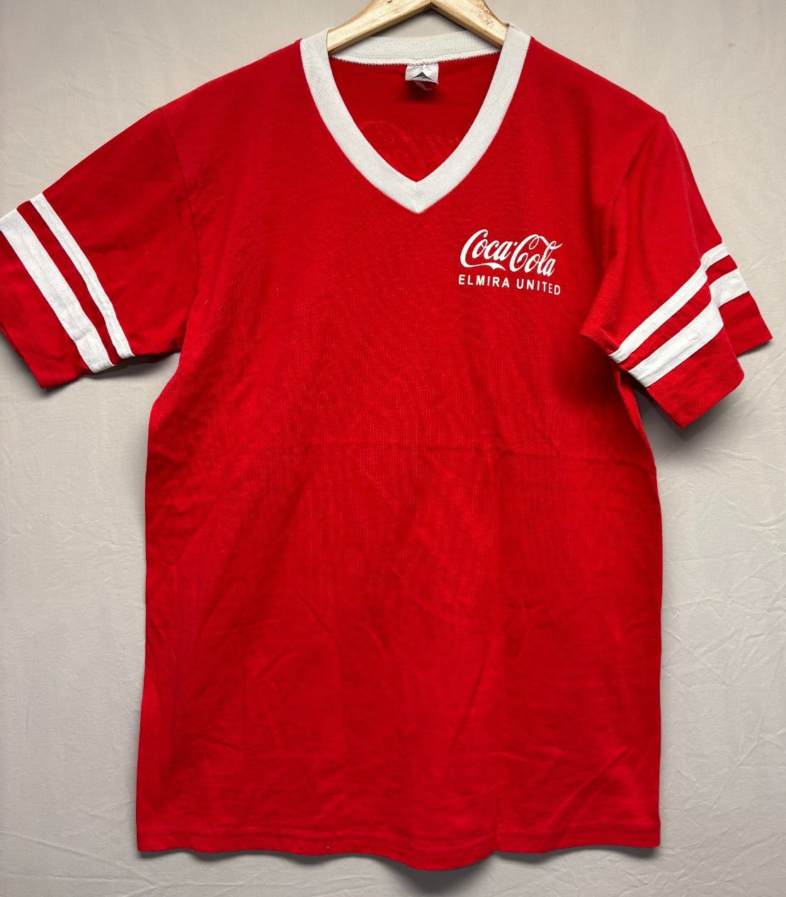 Coke Augusta Sportswear T-Shirt Mens Red White Coca Cola Almirah United Vintage