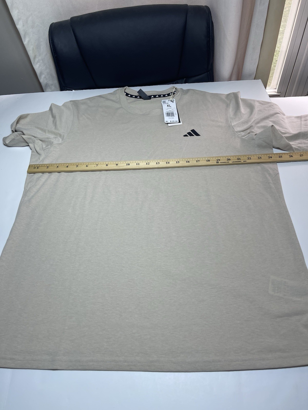 Adidas Sportswear Essentials Men’s Basic T-shirt Beige Size XL New