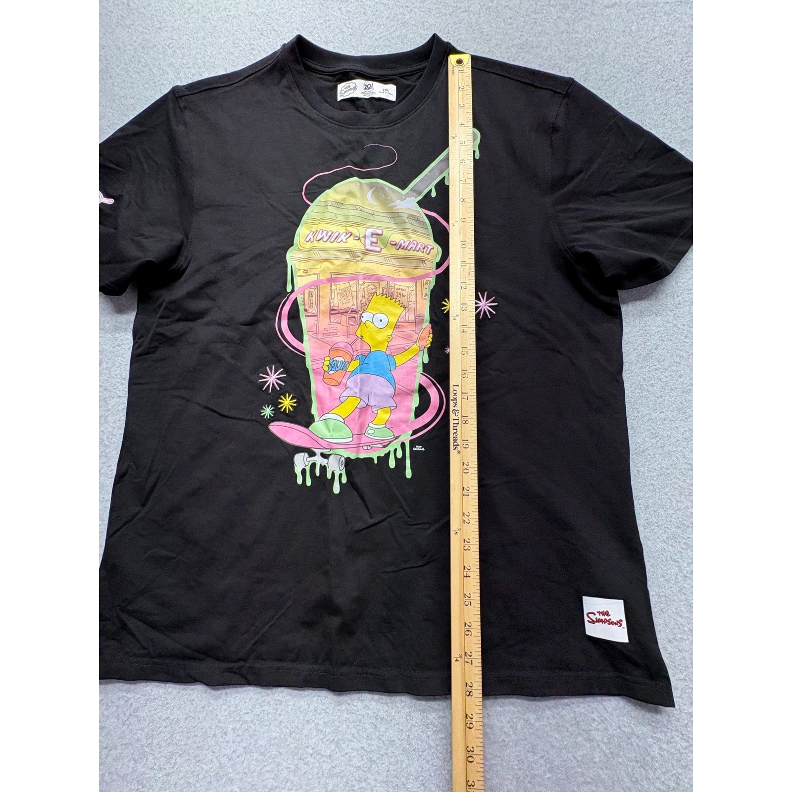 The Simpsons Bart Kwik-E-Mart Squishee Graphic T-Shirt Black Mens 2XL