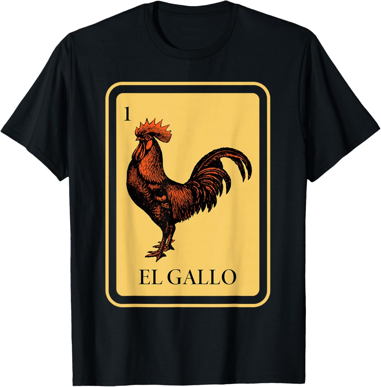 Mexican El Gallo Bingo Card Game traditional Rooster T-Shirt