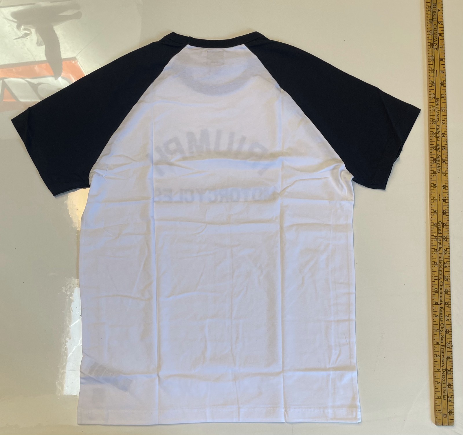 Triumph Motorcycles Saltern T Shirt Mens Large White Black Cotton Raglan Sleeve