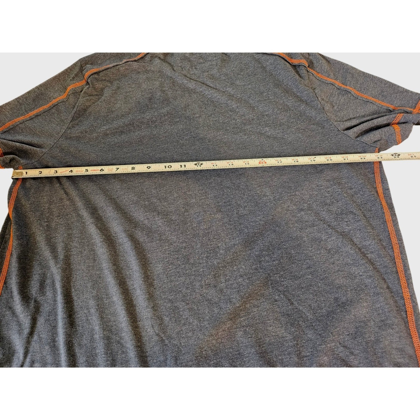 Carbon2cobalt T-Shirt Mens XL Gray Orange Contrast Stitch Organic Cotton Blend