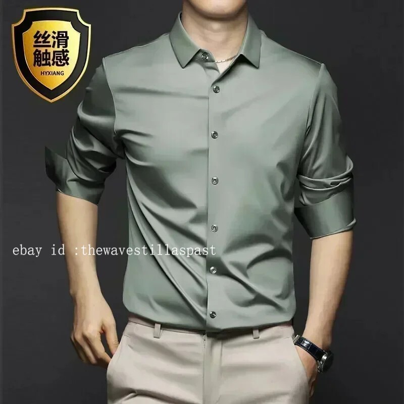Men’s Shirt Long Sleeve Non Iron Wrinkle Resistant Business Dress Casual Shirt