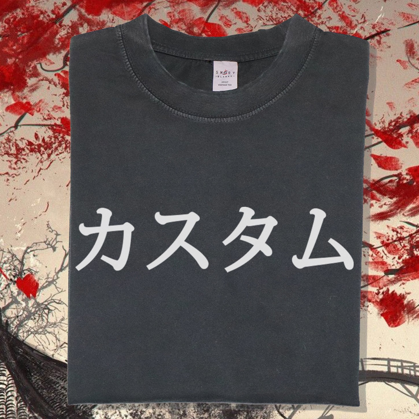 Japanese Custom Text T-Shirt Printed Tokyo Osaka Souvenir Anime Japan Name Kanji
