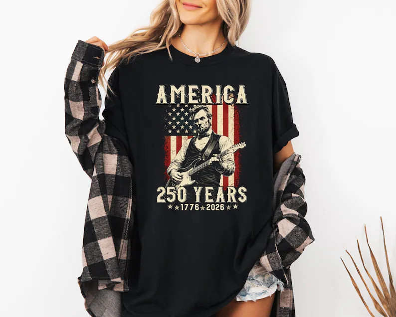 Abraham Lincoln Playing Electric Guitar Shirt, Patriotic Abraham Lincoln Rock Te