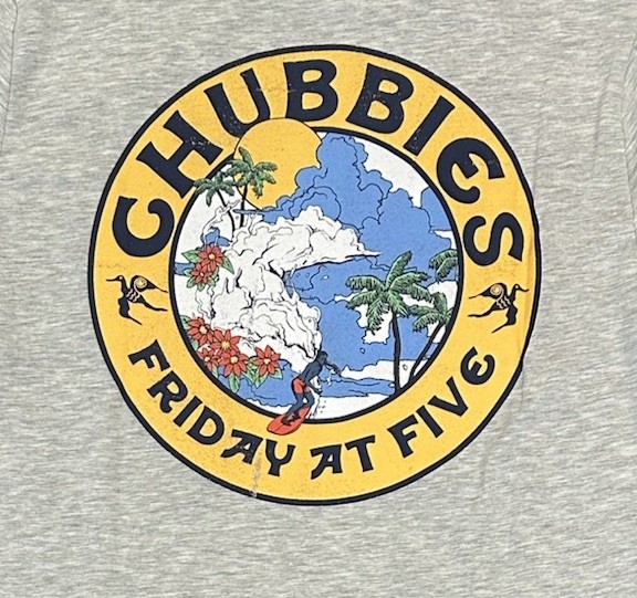 Chubbies The Seal Of Approval Non Pocket Graphic Tee, Gray, Men’s Large, New