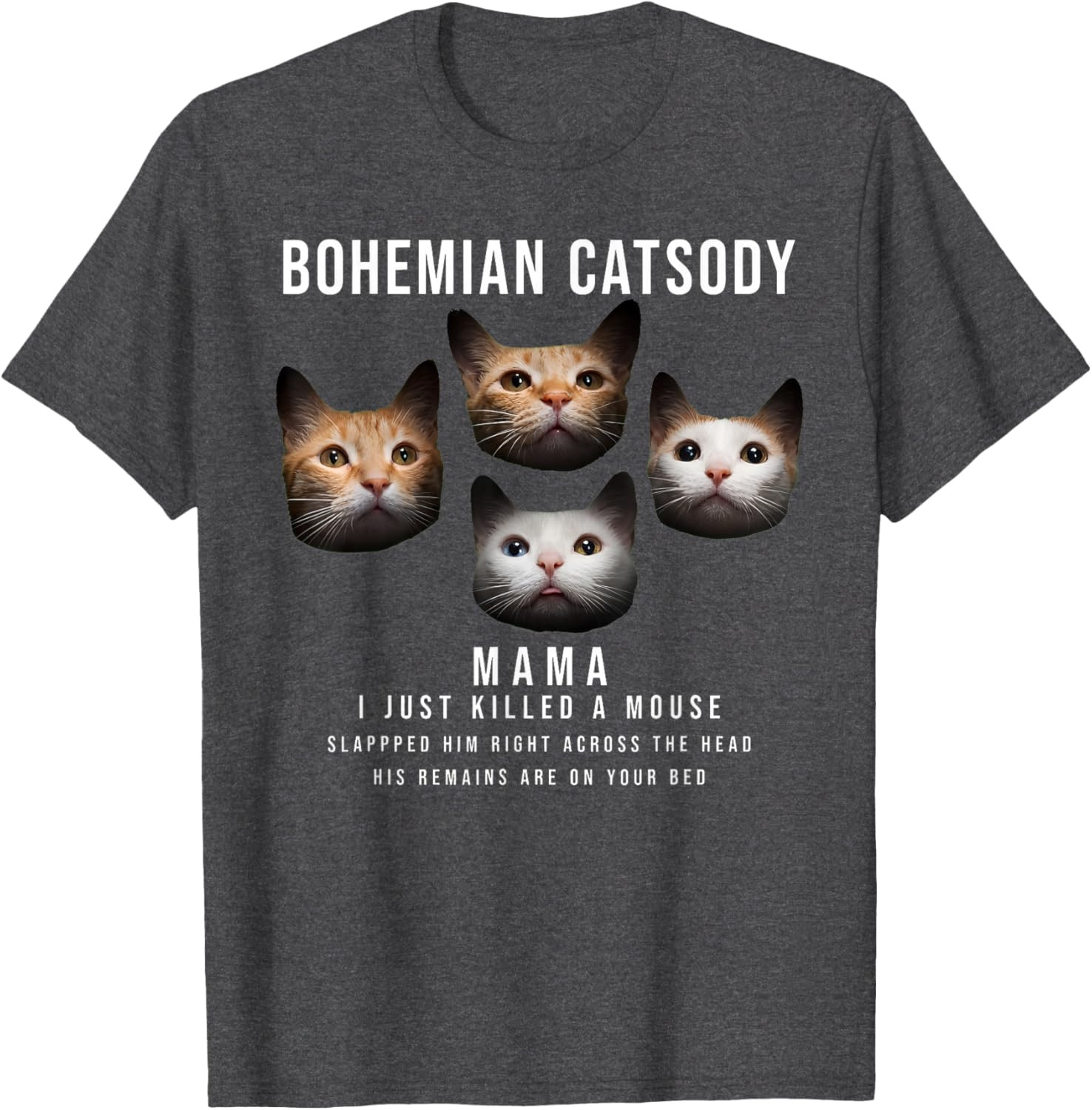 Bohemian Catsody Mama I Just Killed A Mouse Cat Parody T-Shirt