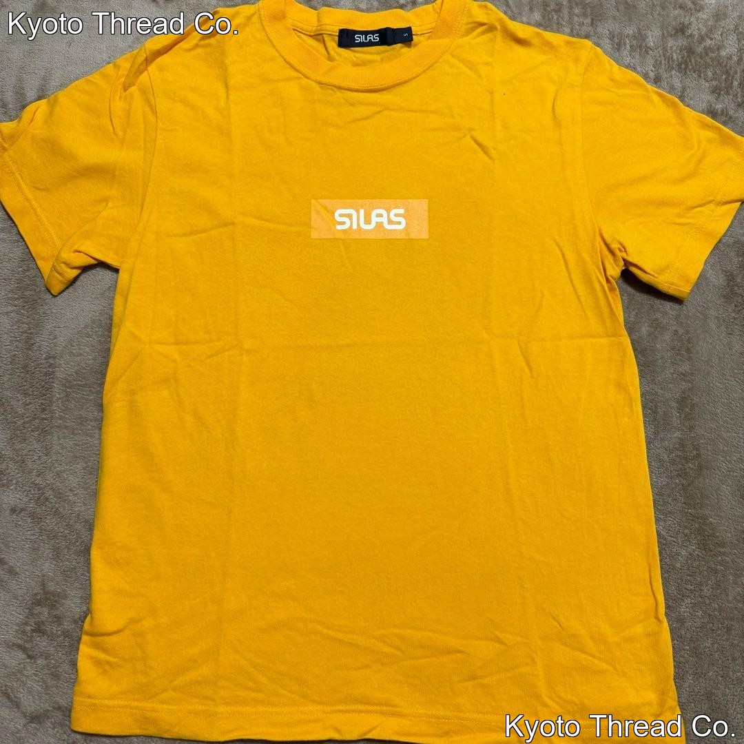 SILAS Yellow T-Shirt with Box Logo, Short-Sleeve, S Size