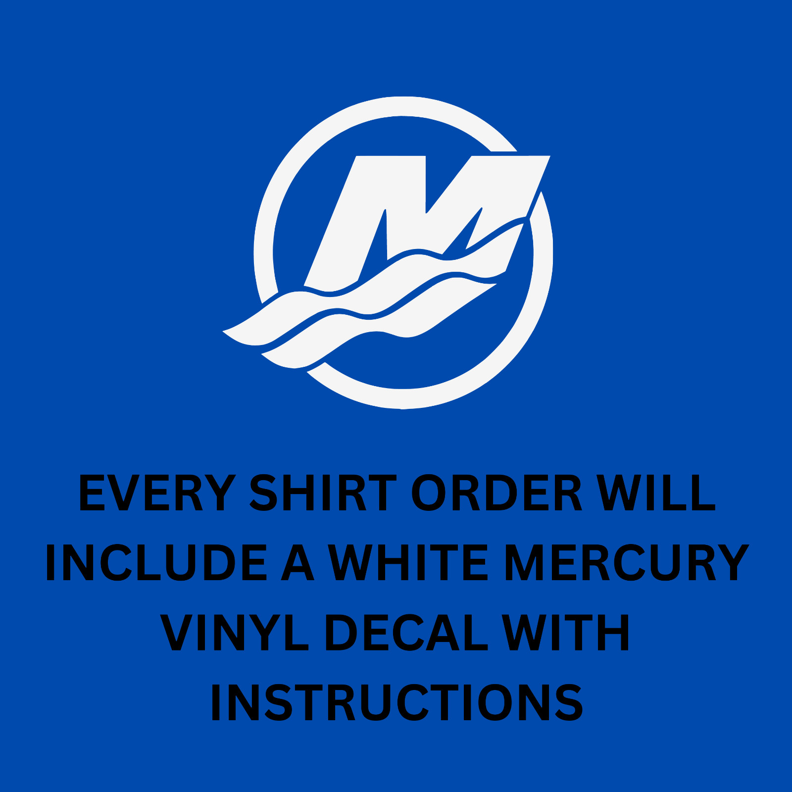 Mercury Racing Outboards Boating Mercruiser T-Shirt With FREE Vinyl Decal L@@K!