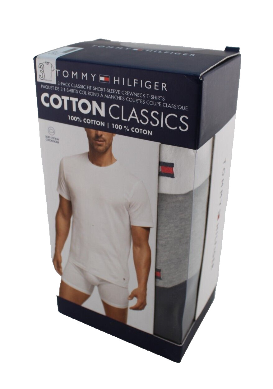 TOMMY HILFIGER Size S 34-36 Multi-Color 3-Pk Classic Crew Neck T-shirts MSRP $42