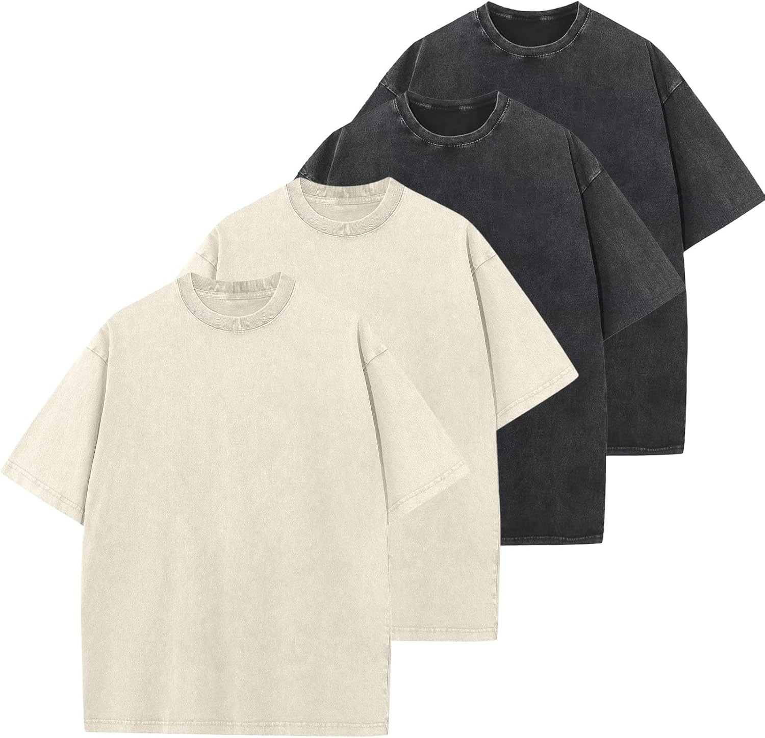 Men’s Oversized Vintage Acid Wash T-Shirt 100% Cotton Loose Fit Streetwear Tee