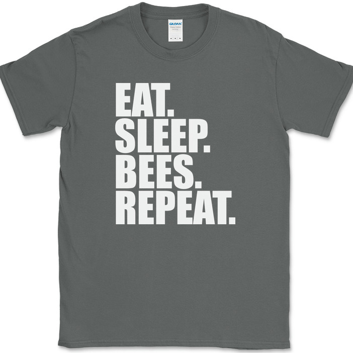 Eat Sleep Bees Repeat Beekeeping T-Shirt Funny Hobby Art Hive Humor Gift Tee