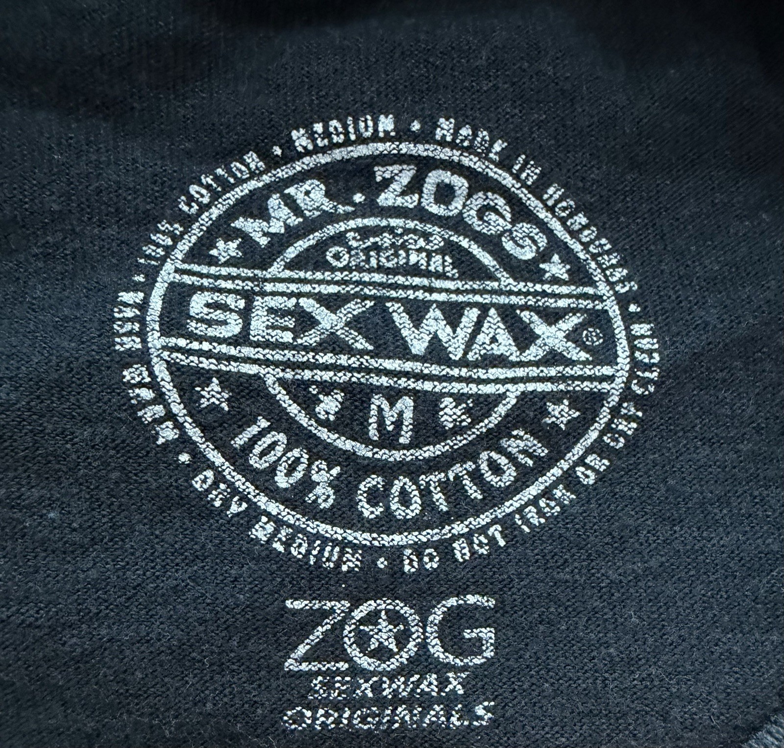 Mr Zogs Sex Wax Shirt Mens Medium Surfer T-shirt Surf Skate Beach Black Tee