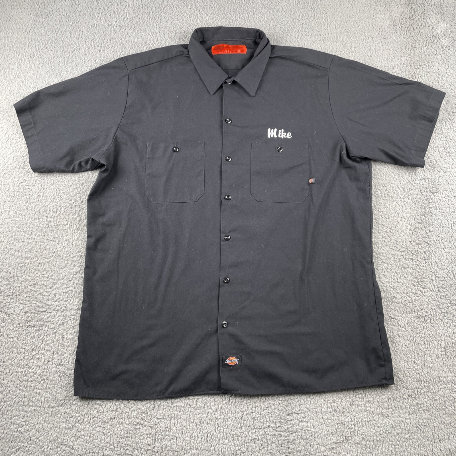 Dickies Custom Rod’s Auto Shop Work Shirt Button Up Embroidered Black XL Blend
