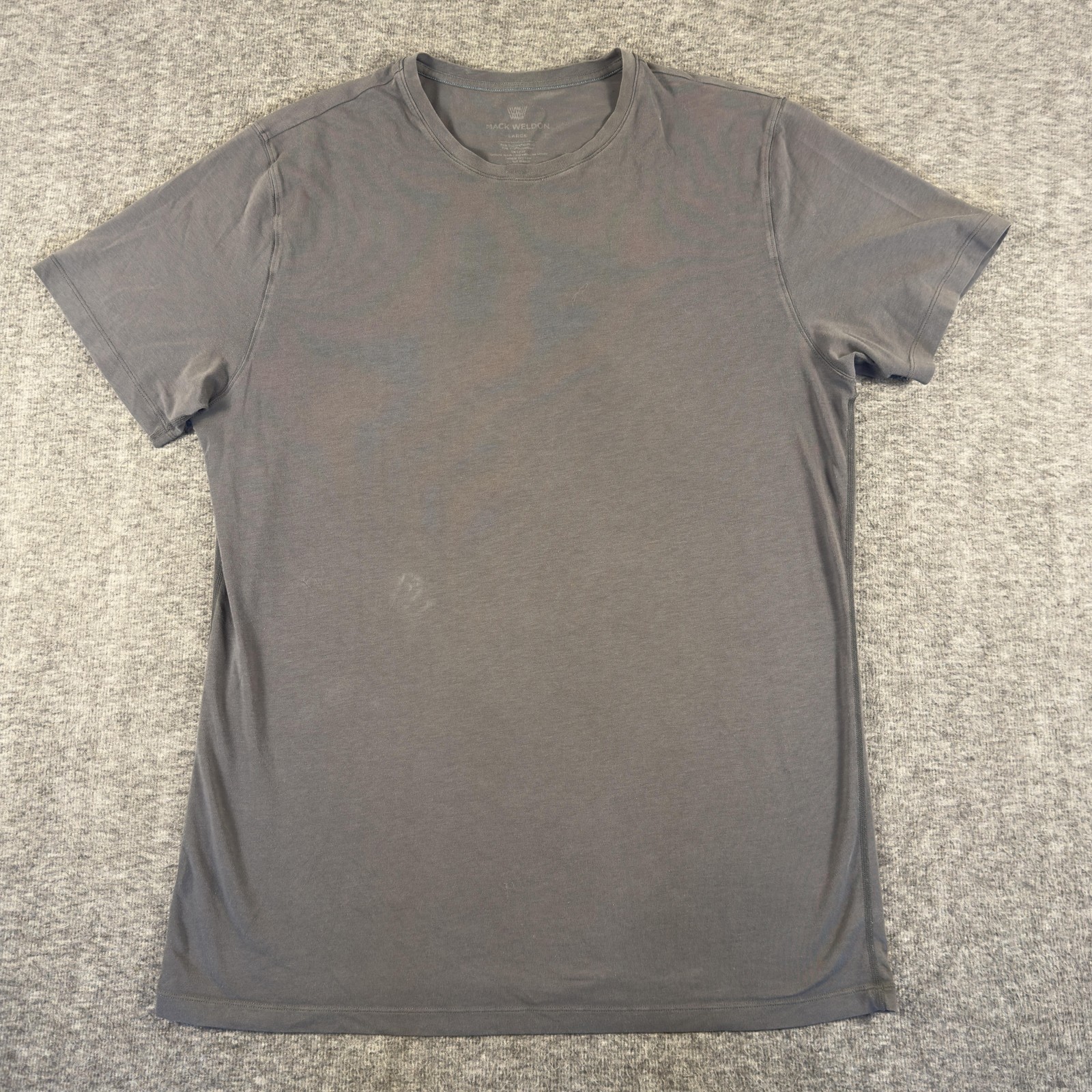 Mack Weldon Shirt Mens Large Gray Crew Neck Short Sleeve Soft Casual Tee