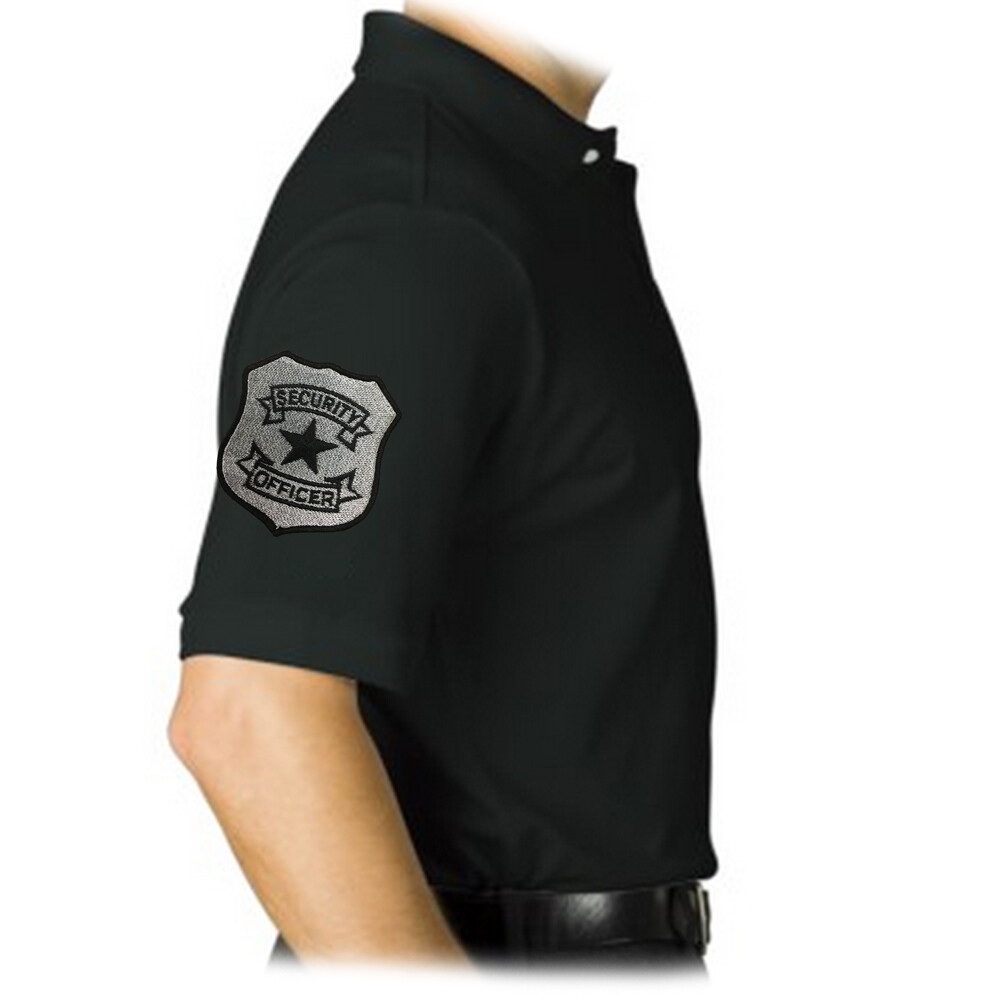 MEN’S PRINTED SECURITY EMBROIDERY BADGE POLICE STAFF UNIFORM COLLAR POLO T-SHIRT