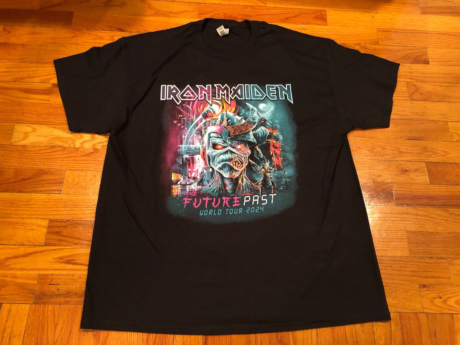 RARE NEW NO TAGS Iron Maiden The Future Past 2024 World Tour 2 Sided XL TSHIRT