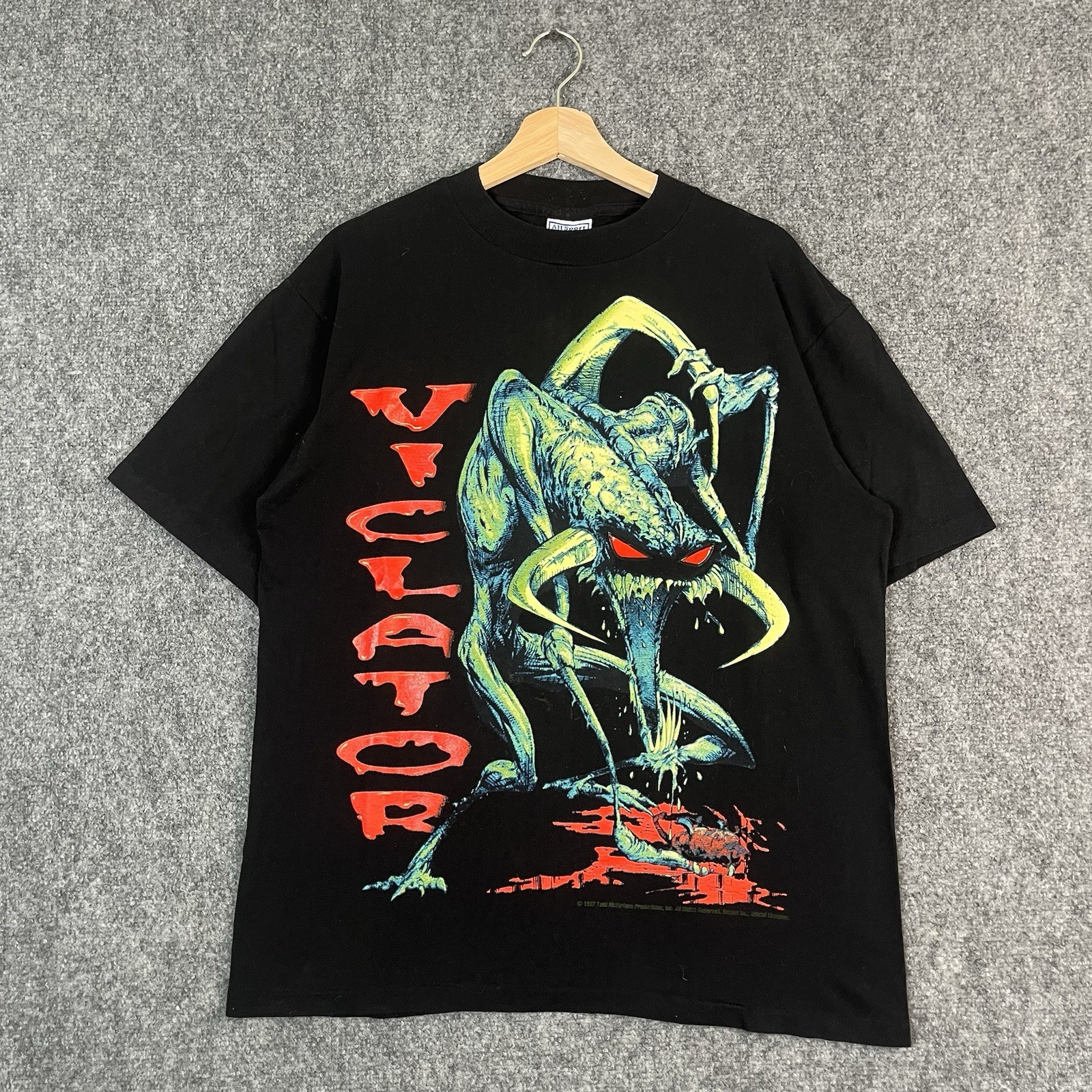 Vintage 1997 Todd McFarlane Spawn Violator Comic T-Shirt Black L USA Reflective