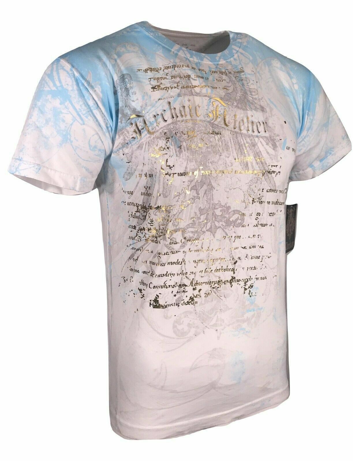 ARCHAIC by AFFLICTION Men’s T-Shirt CASCO Eagle White Tattoo Biker S-4XL $40 NW