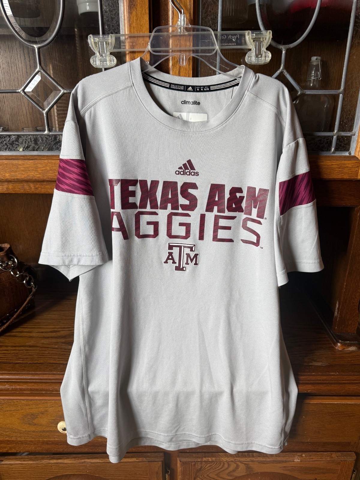 Adidas Texas A&M Aggies T-Shirt Gray Size XL Climalite