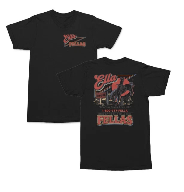 Ella Fella Club Western Cowboy Graphic 2-Sided Unisex T-Shirt