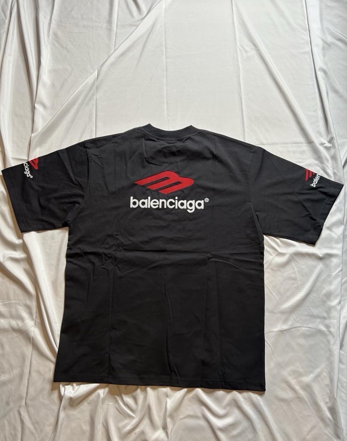 Balenciaga 3b Sports Icon T-shirt Black Embroidered M-L – MESSAGE 1st