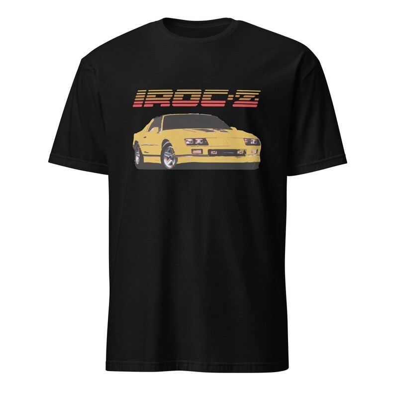 Yellow Camaro IROC-Z Classic Muscle Car Chevy Retro Enthusiast Gift Tee